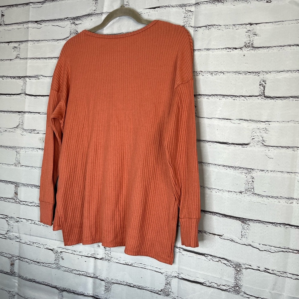American Eagle Maroon Ribbed V‑Neck Sweater XXS Women’s Cozy Soft Fall Staple - Picture 8 of 14